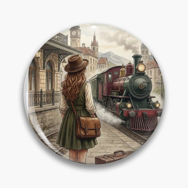 Item preview, Vintage Railway Journey – Nostalgic European Steam Train Travel Art Poster designed and sold by Arts121.