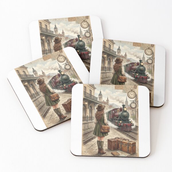 Item preview, Vintage Railway Journey – Nostalgic European Steam Train Travel Art Poster designed and sold by Arts121.