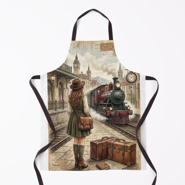 Item preview, Vintage Railway Journey – Nostalgic European Steam Train Travel Art Poster designed and sold by Arts121.