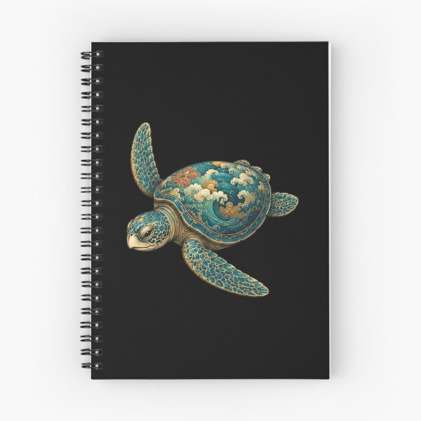 Item preview, Turtle Gliding Through Ocean Waves | Ocean Jade Wave Art Collection designed and sold by Zaru Art Studio.