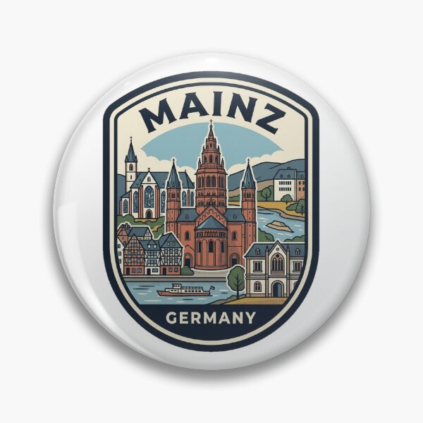Item preview, Mainz Germany Vintage Skyline Travel Badge designed and sold by k3rstman1.