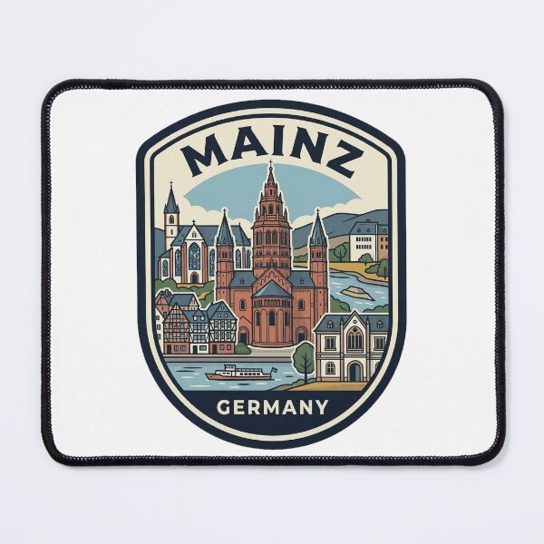 Item preview, Mainz Germany Vintage Skyline Travel Badge designed and sold by k3rstman1.