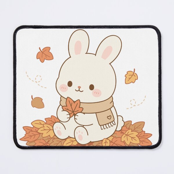 Item preview, Kawaii Bunny Autumn Leaves Illustration designed and sold by daldadesign.