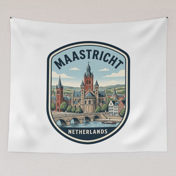 Item preview, Retro Maastricht Netherlands Vintage Travel Badge designed and sold by k3rstman1.