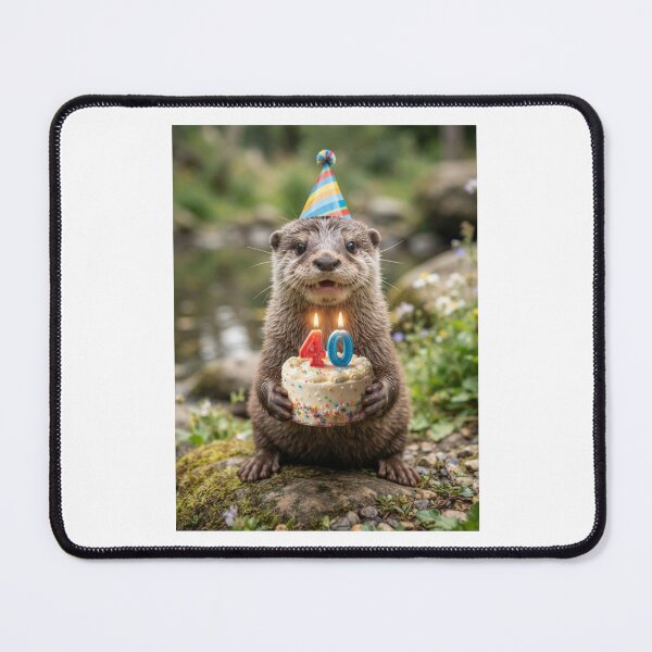 Item preview, Otter 40th birthday cute adorable cake party baby kawaii designed and sold by CheeseBlueprint.