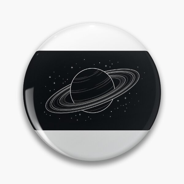 Item preview, Minimalist Saturn and Stars - Dark Celestial Line Art designed and sold by MissoStudio.