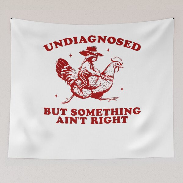 Item preview, Undiagnosed But Something Ain't Right Funny Raccoon Chicken For Men Women designed and sold by BrynleeLam.
