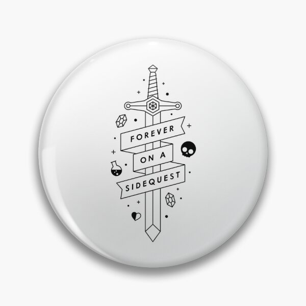 Item preview, Forever On A Side Quest - Video Games Line Drawing Tattoo designed and sold by talyna-vendano.