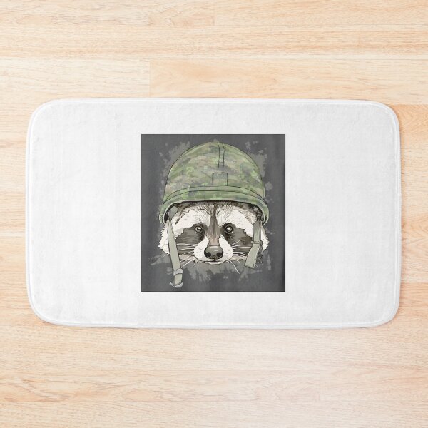 Item preview, Raccoon Soldier Camo Helmet Funny Animal Art ⭐⭐⭐⭐⭐ designed and sold by Michelle Mcbride.
