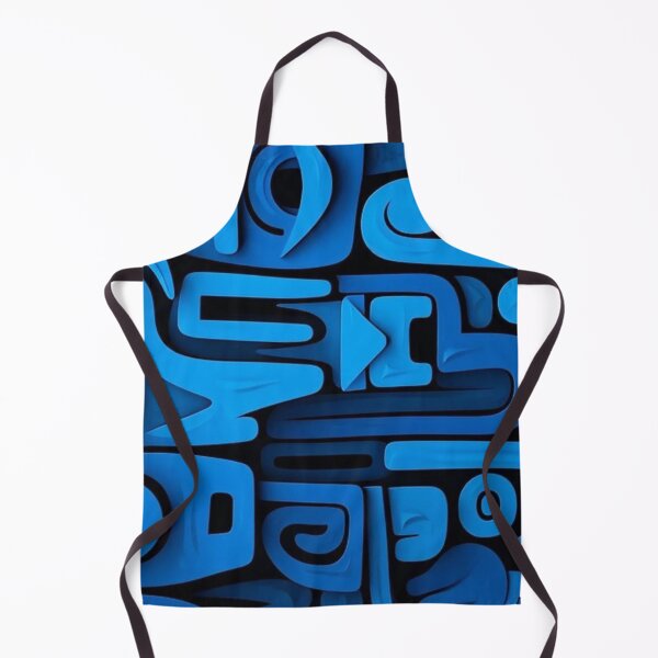 Item preview, 3D Blue Mayan Tribal Carving Pattern Modern Abstract Glyphs Tags (Теги — через кому) designed and sold by LYAN-STORE.