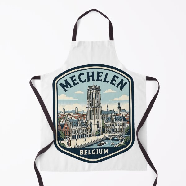 Item preview, Vintage Mechelen Belgium Cityscape Travel Badge designed and sold by k3rstman1.