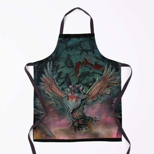 Item preview, Evil Owl in a Dark Forest – Gothic Halloween Crow Fantasy Illustration designed and sold by SaskiaFranken.