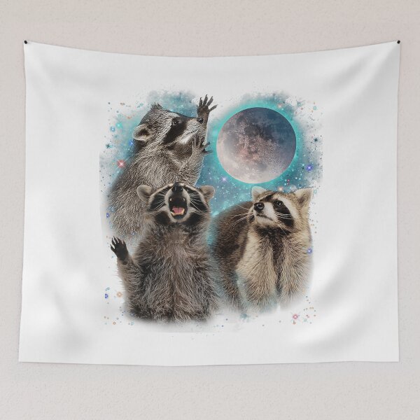 Item preview, 3 Racoon Moon Howling Raccoon Head Funny  For Men Women designed and sold by BrynleeLam.