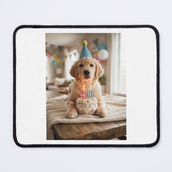 Item preview, Dog 40th birthday cute adorable cake party baby kawaii designed and sold by CheeseBlueprint.