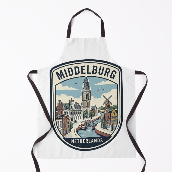 Item preview, Vintage Middelburg Netherlands Travel Badge Cityscape designed and sold by k3rstman1.