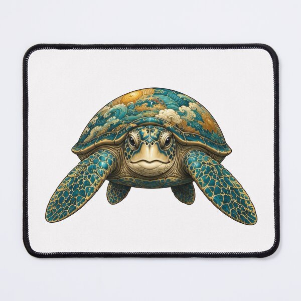 Item preview, Turtle Swimming Toward You | Ocean Jade Wave Art Collection designed and sold by Zaru Art Studio.
