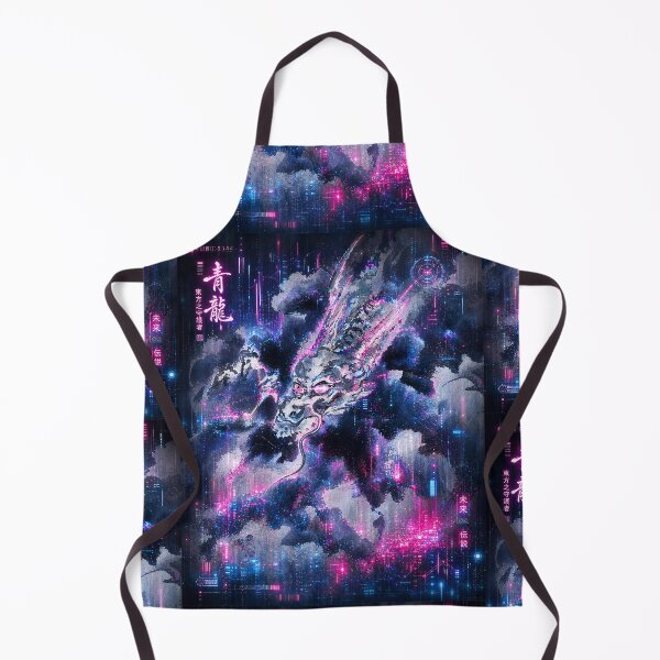 Item preview, Cyberpunk Azure Dragon | Neon Japanese Dragon Spirit | Futuristic Mythical Guardian designed and sold by RhymeArc.