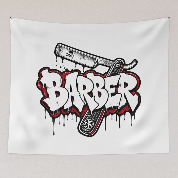 Item preview, Straight Razor Barber Graffiti Bubble Streetwear Art designed and sold by Barber MD Culture.
