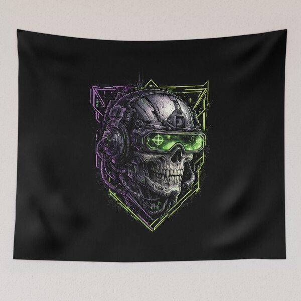 Item preview, Cyberpunk Tactical Skull Gaming Sci-Fi designed and sold by Bhinfy.