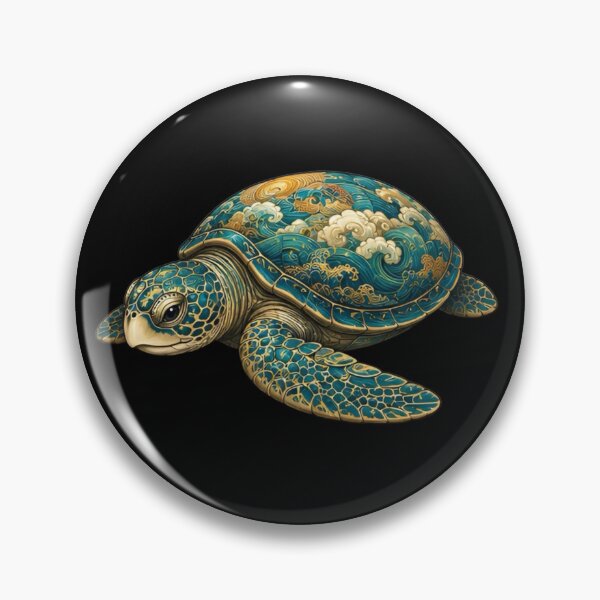 Item preview, Resting Sea Turtle | Ocean Jade Wave Art Collection designed and sold by Zaru Art Studio.