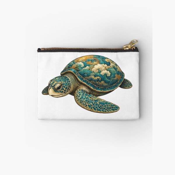 Item preview, Resting Sea Turtle | Ocean Jade Wave Art Collection designed and sold by Zaru Art Studio.