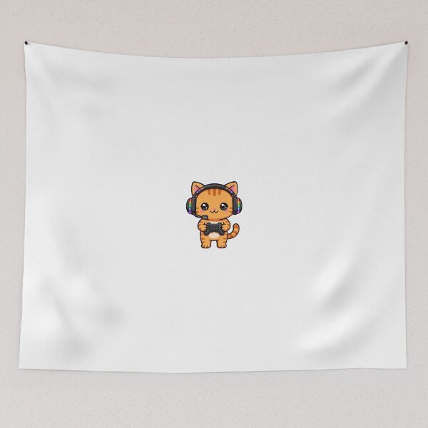 Item preview, Cute Orange Cat Gamer With RGB Headset designed and sold by Petringo.