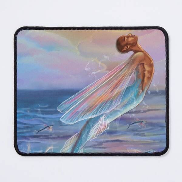 Item preview, Flying Fish Merman – Magical Ocean Fantasy Illustration designed and sold by SaskiaFranken.