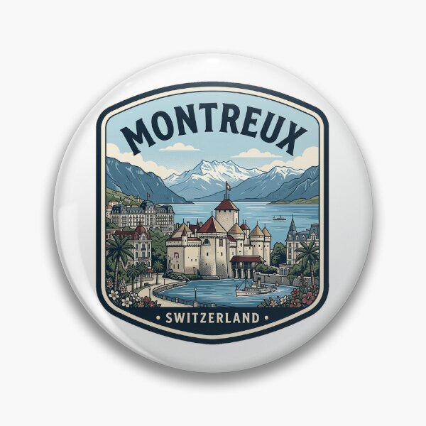 Item preview, Vintage Montreux Switzerland Lake Geneva Travel Badge designed and sold by k3rstman1.