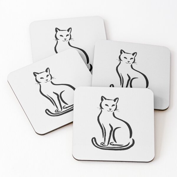 Item preview, Minimalist Black Cat Vintage Line Art designed and sold by jianina-alondra.