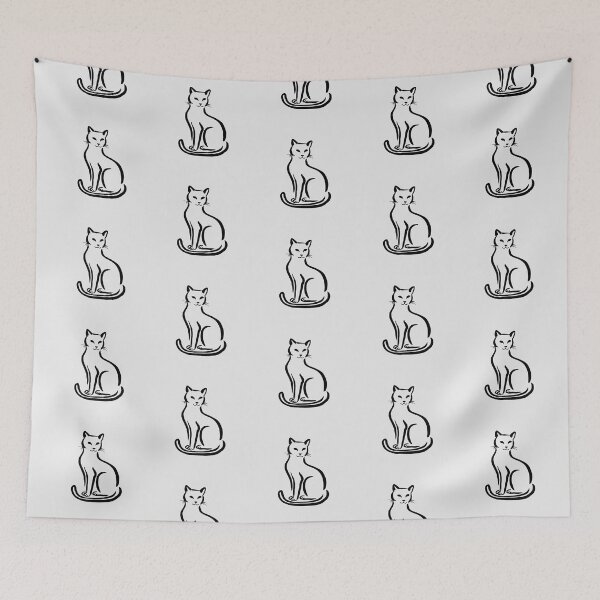 Item preview, Minimalist Black Cat Vintage Line Art designed and sold by jianina-alondra.