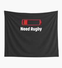 Low Battery Need Rugby TShirt Activities Hobbies Gift Wall Tapestry