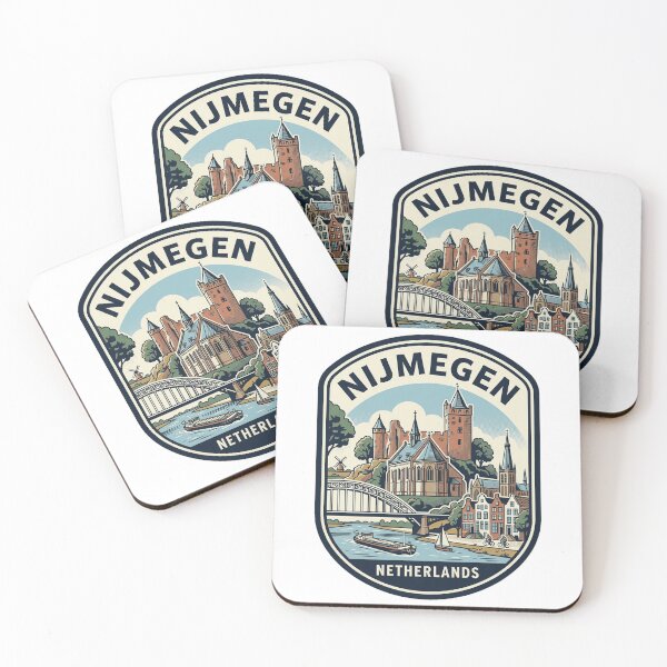 Item preview, Vintage Nijmegen Netherlands Travel Badge City Skyline designed and sold by k3rstman1.