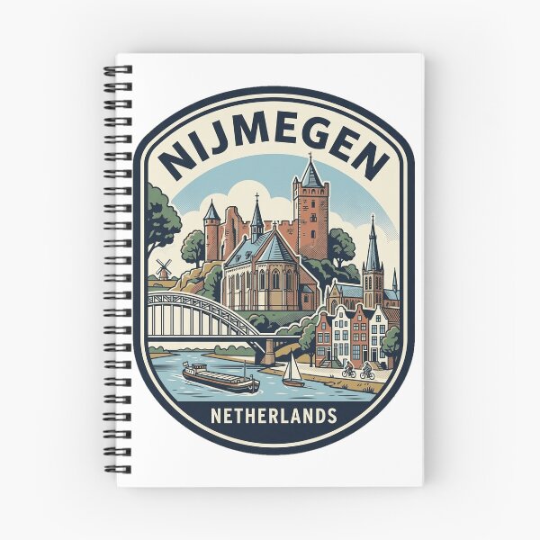 Item preview, Vintage Nijmegen Netherlands Travel Badge City Skyline designed and sold by k3rstman1.