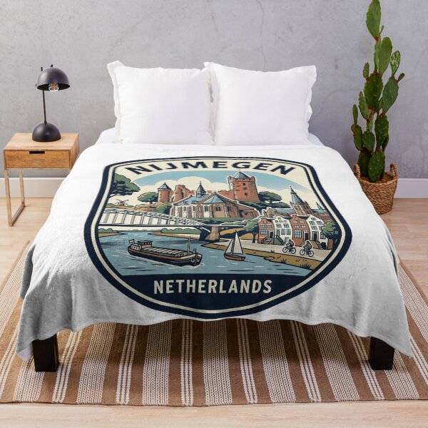Item preview, Vintage Nijmegen Netherlands Travel Badge City Skyline designed and sold by k3rstman1.