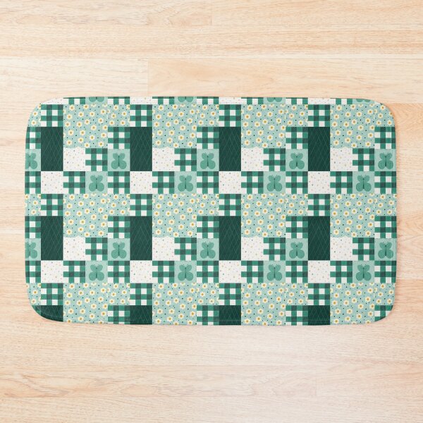 Item preview, Cottagecore Patchwork Butterfly Emerald Green Daisy Pattern designed and sold by Angie-Atelier.