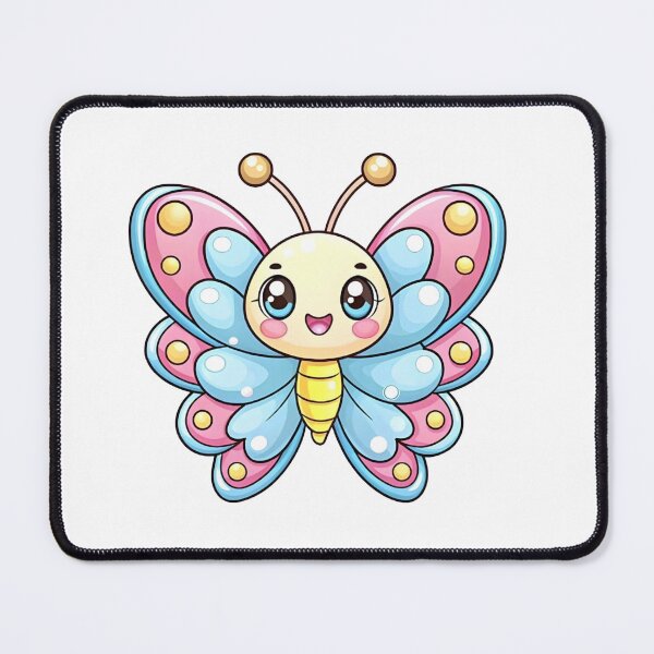 Item preview, Cute Kawaii Butterfly Cartoon | Colorful Pink and Blue Butterfly Design designed and sold by Aedition.