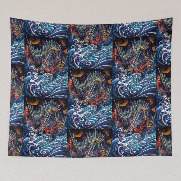 Item preview, Cyberpunk Sea Dragon | Neon Japanese Dragon Spirit | Futuristic Mythical Guardian designed and sold by RhymeArc.