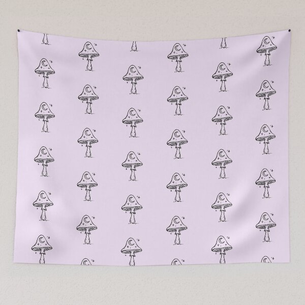 Item preview, Witchy Celestial Moon Mushroom Line Art designed and sold by jianina-alondra.