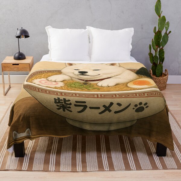 Item preview, White Shiba Inu Ramen Bath designed and sold by YUKI JAPAN.