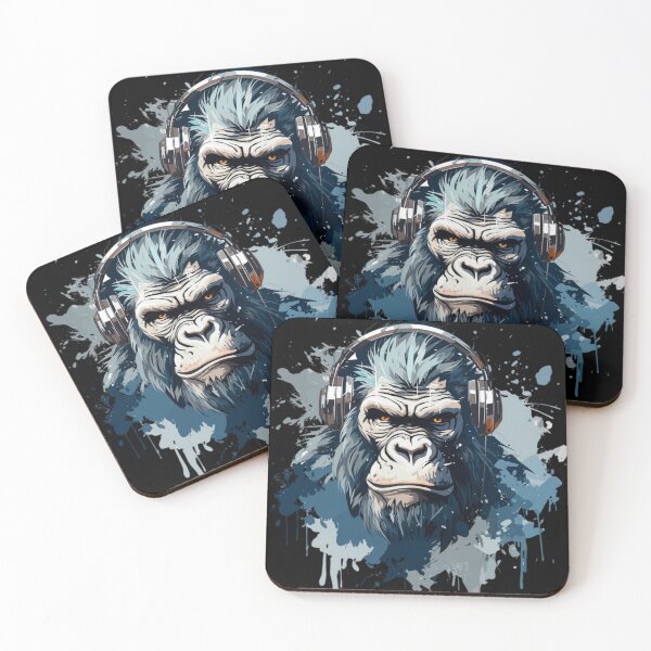 Item preview, Beast Mode Gorilla Wearing Headphones Gym Fitness Motivation designed and sold by RajDeals.