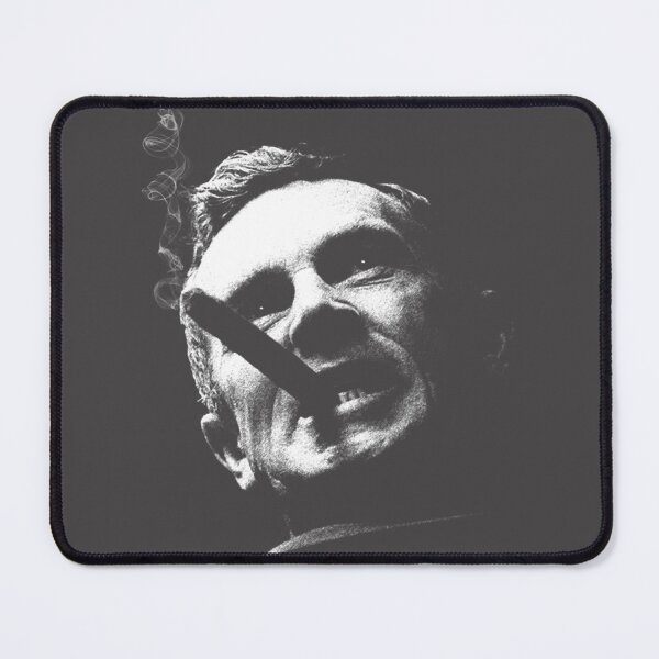 Item preview, Enigmatic Man Smoking Cigar Black And White Portrait ⭐⭐⭐⭐⭐ designed and sold by Michelle Mcbride.