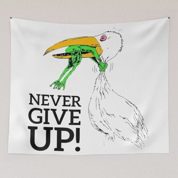 Item preview, Vintage Never give up stork and frog designed and sold by ColemanOlmos.