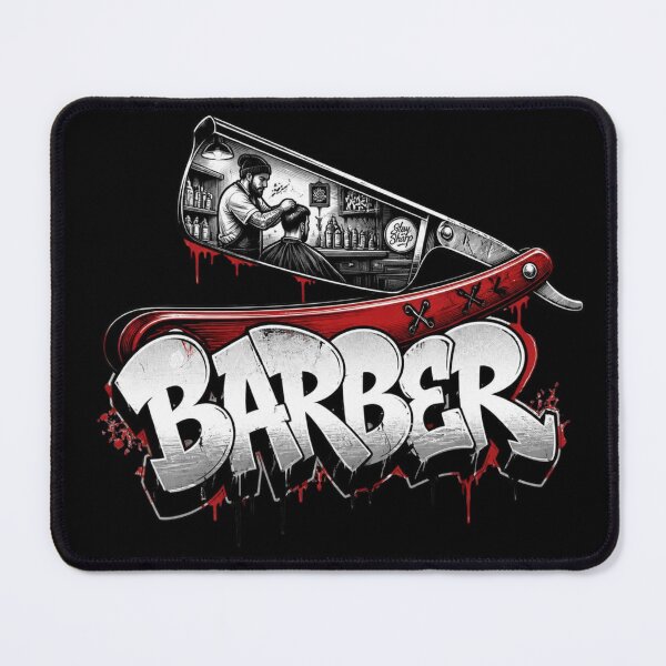 Item preview, Straight Razor Barbershop Scene Graffiti Streetwear Art designed and sold by Barber MD Culture.