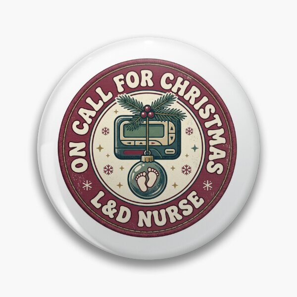 Item preview, On Call For Christmas L&D Nurse Retro Pager Bauble Emblem Graphic designed and sold by raedattia.