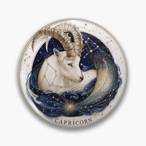 Item preview, Capricorn Zodiac Sea Goat Celestial Astrology Art PNG designed and sold by MythicMood.