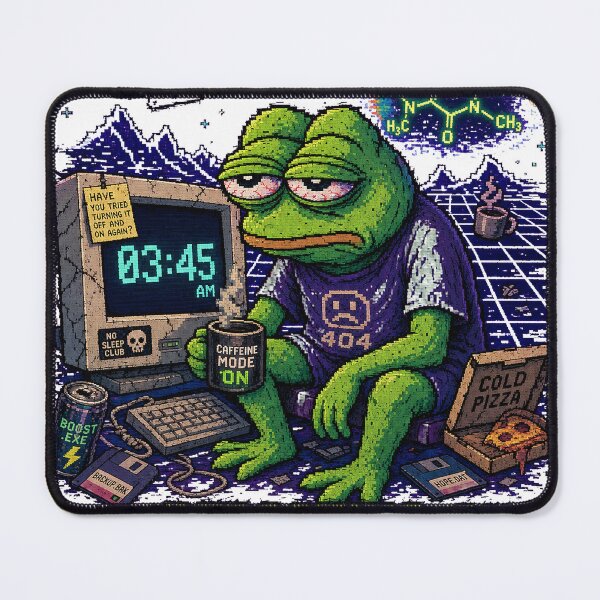 Item preview, System Error 3AM Pixel Frog Synthwave Graphic T-Shirt designed and sold by KIDEnia.