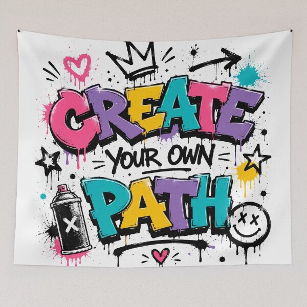 Item preview, Vibrant Create Your Own Path Graffiti Artwork designed and sold by The Shirt Shoppee .