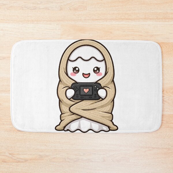 Item preview, Cute Cozy Ghost Gamer Under Blanket - Just One More Game - Kawaii Halloween Gaming designed and sold by Petringo.