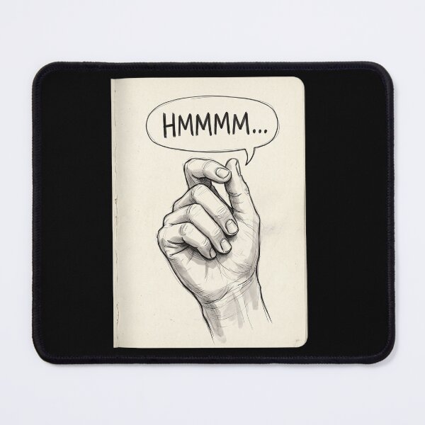 Item preview, Hmmm Meme Thinking Hand Gesture Funny Confused Reaction Humor T-Shirt Design designed and sold by pawsome purrfect.