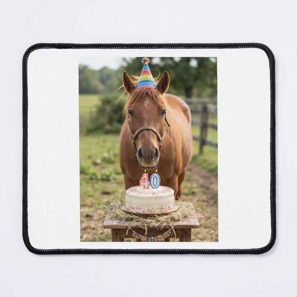 Item preview, Horse 40th birthday cute adorable cake party baby kawaii designed and sold by CheeseBlueprint.